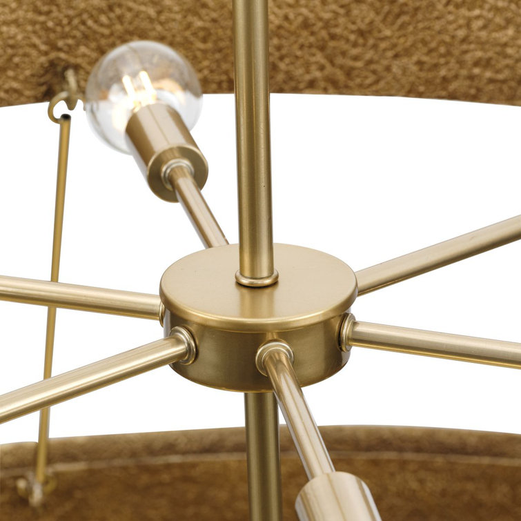 Lusail Soft Gold 48" Steel Tiered Chandelier