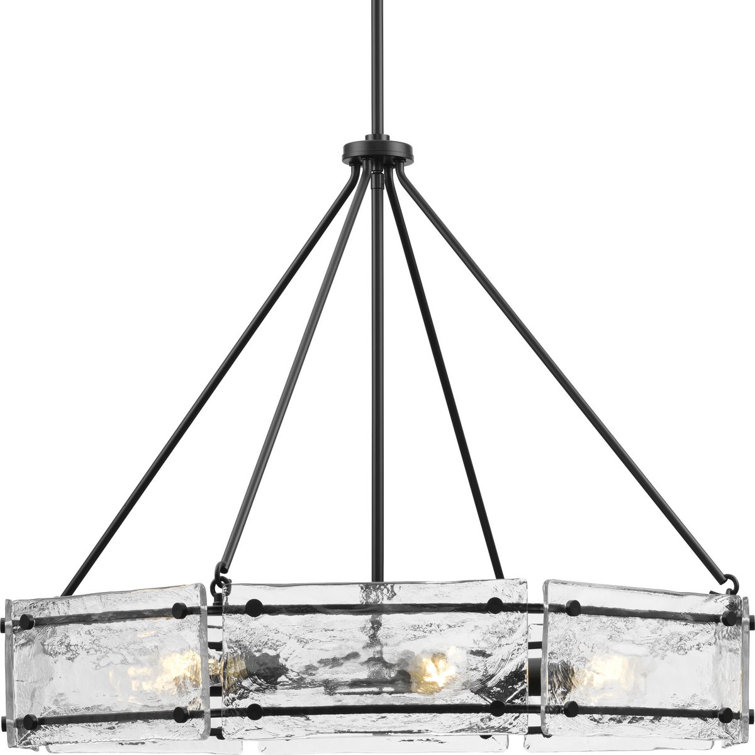 Rivera Black Steel 6-Light Round Chandelier