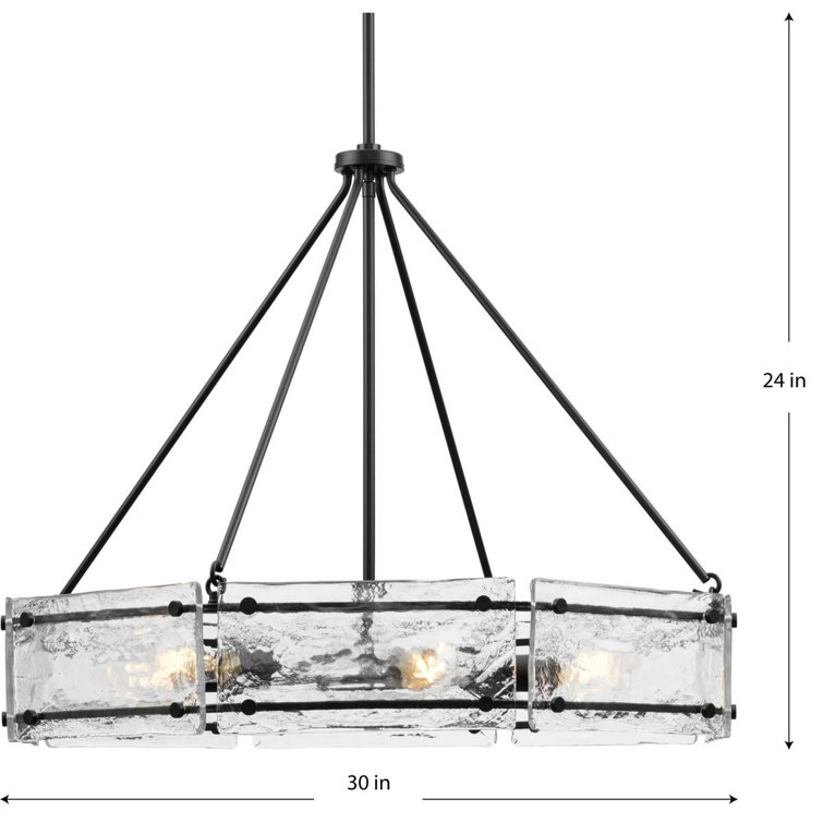 Rivera Black Steel 6-Light Round Chandelier