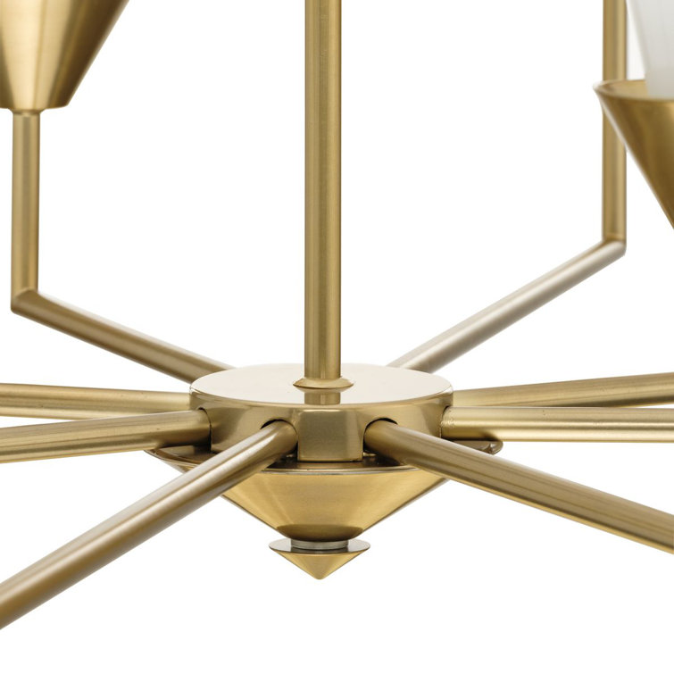 Pinellas Soft Gold 8-Light Chandelier with Opal Glass Shades