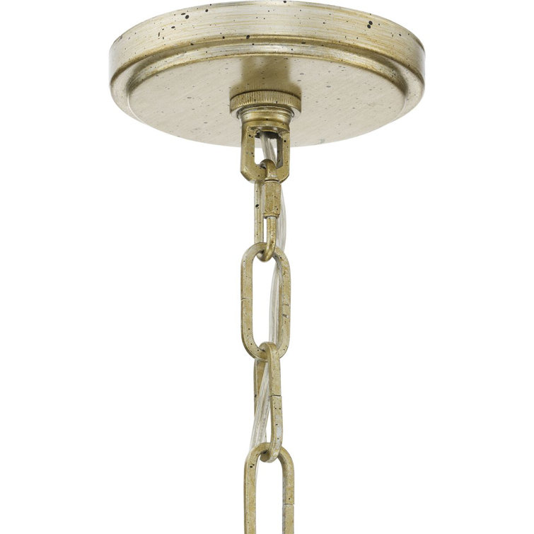 Chevall Gilded Silver 6-Light Tiered Chandelier with Artisanal Glass