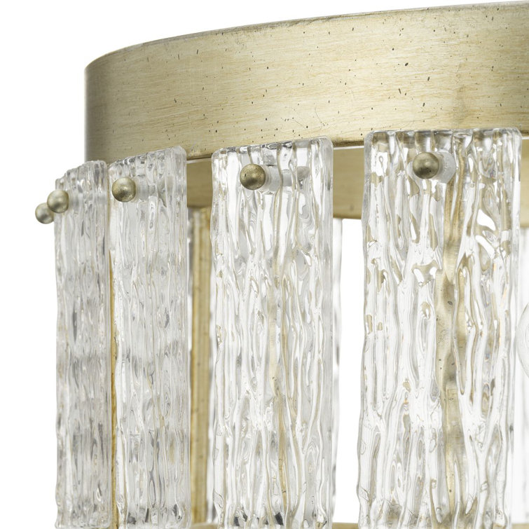 Chevall Gilded Silver 6-Light Tiered Chandelier with Artisanal Glass