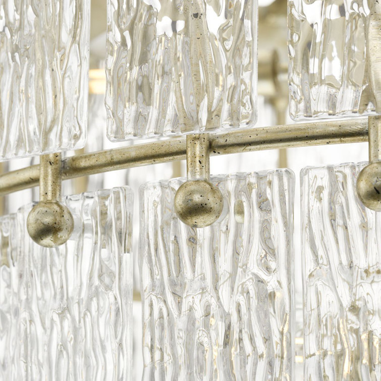Chevall Gilded Silver 6-Light Tiered Chandelier with Artisanal Glass