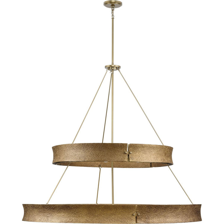 Lusail Soft Gold 48" Steel Tiered Chandelier