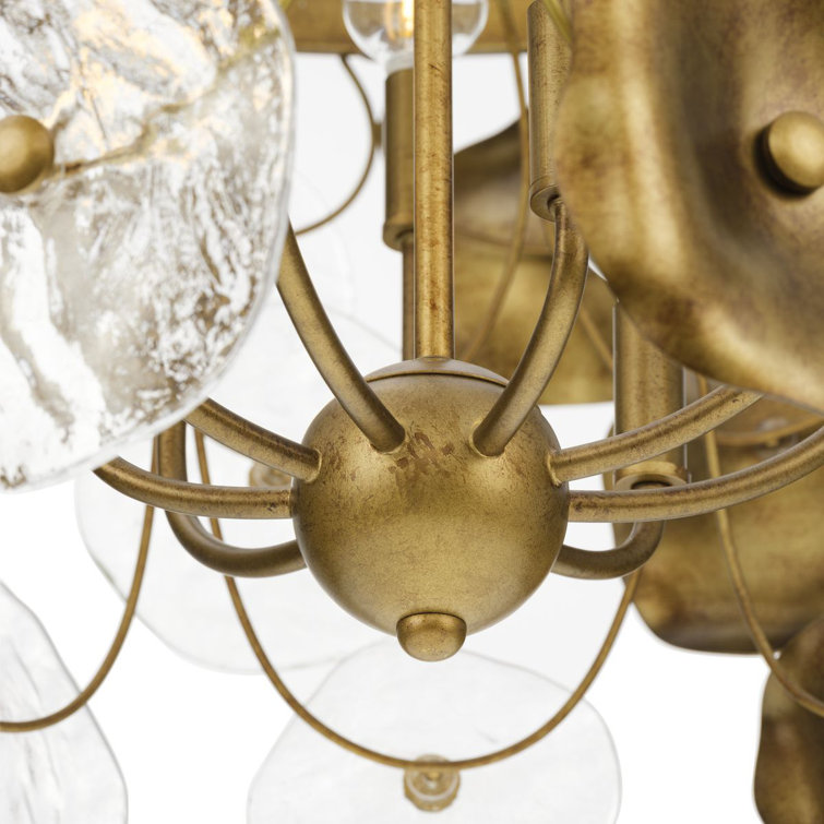 Loretta Gold Ombre 9-Light Tiered Chandelier with Clear Glass