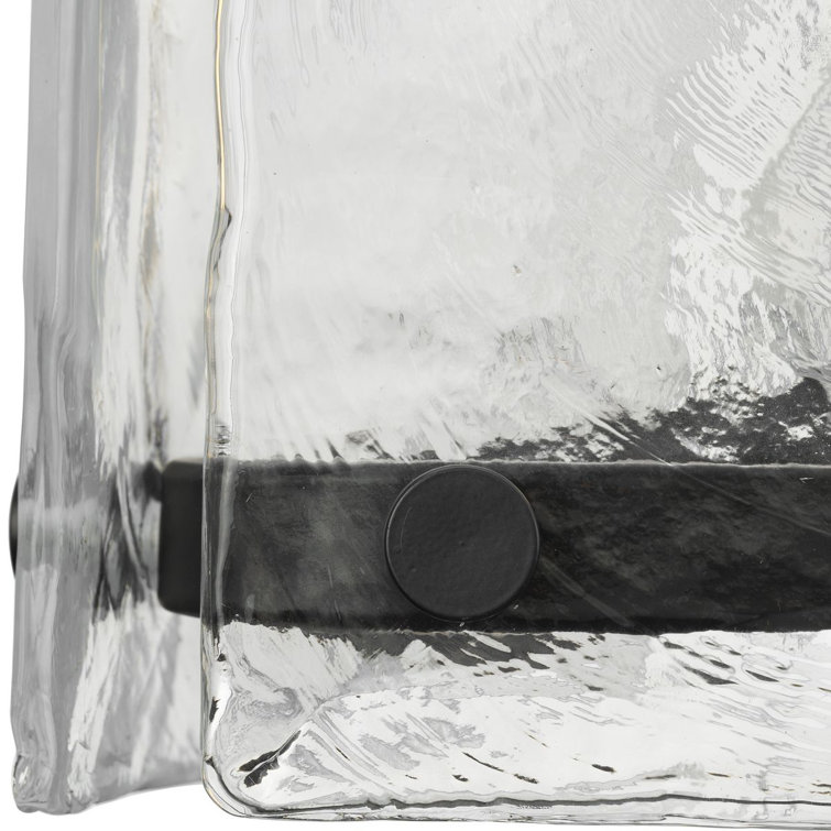 Rivera Matte Black 5-Light Linear Glass Chandelier