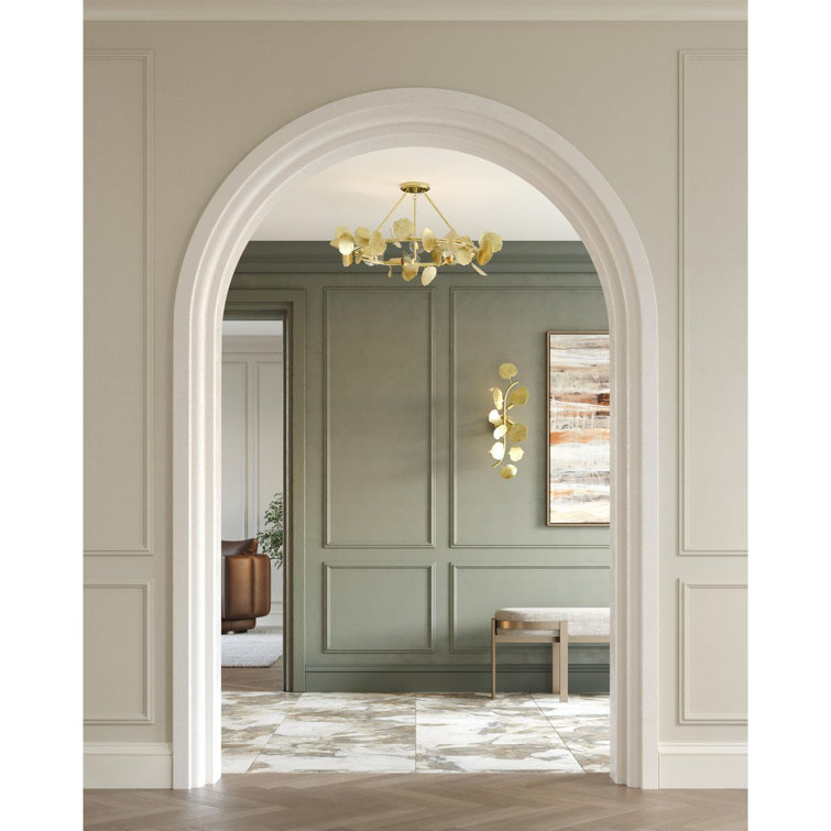 Laurel Gilded Silver 6-Light Indoor Flush Mount Chandelier