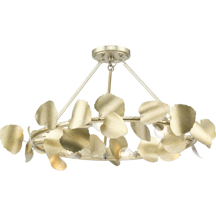 Laurel Gilded Silver 6-Light Indoor Flush Mount Chandelier