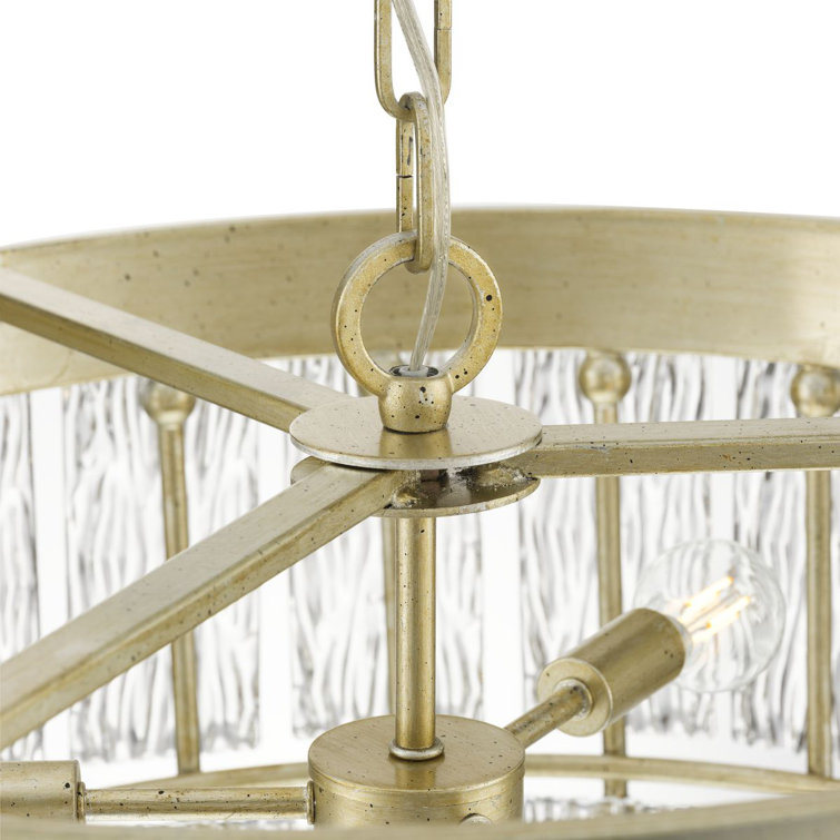 Chevall Gilded Silver 6-Light Tiered Chandelier with Artisanal Glass