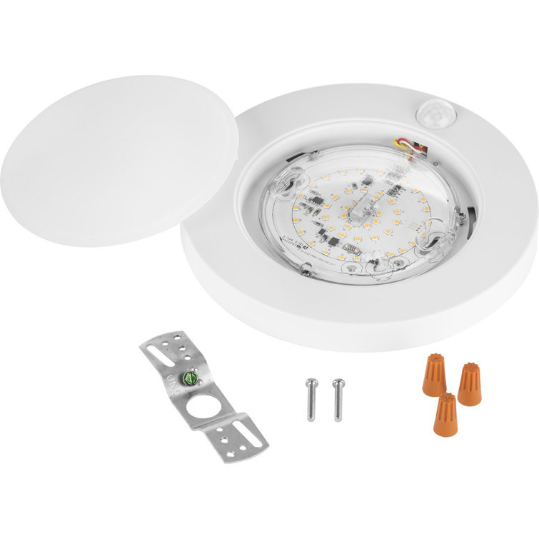 White LED Indoor/Outdoor Drum Flush Mount Light