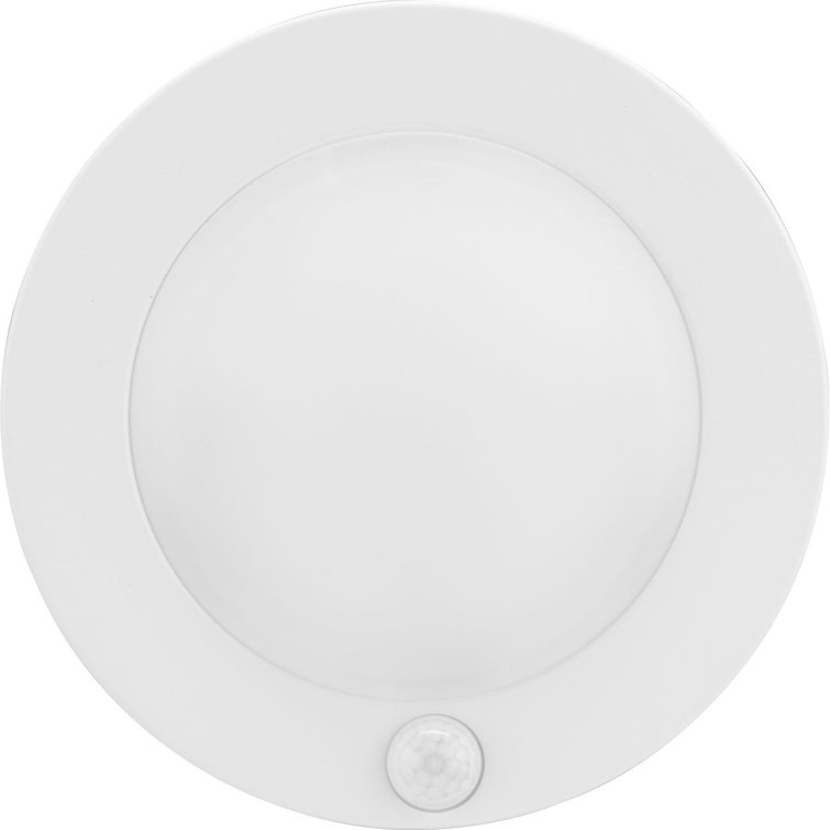 White LED Indoor/Outdoor Drum Flush Mount Light