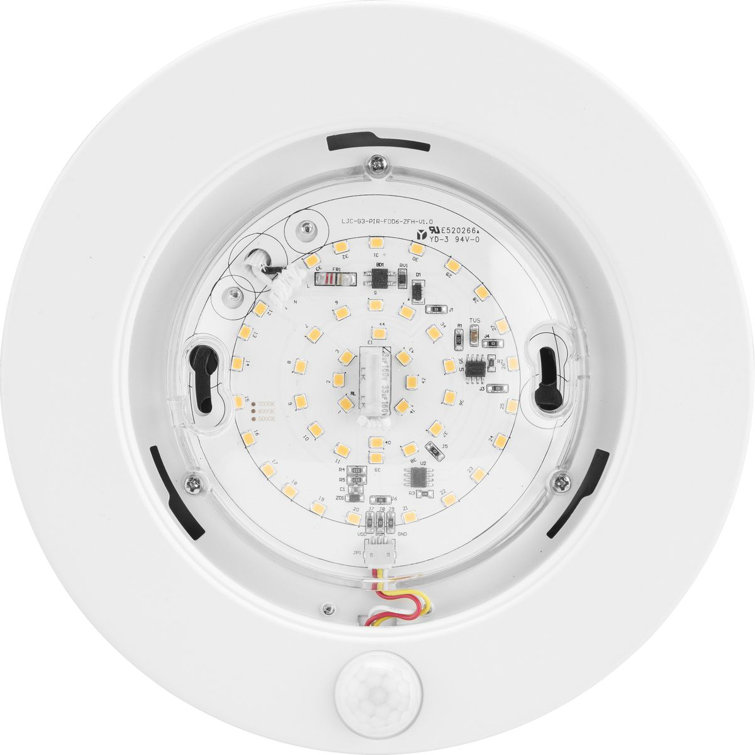 White LED Indoor/Outdoor Drum Flush Mount Light