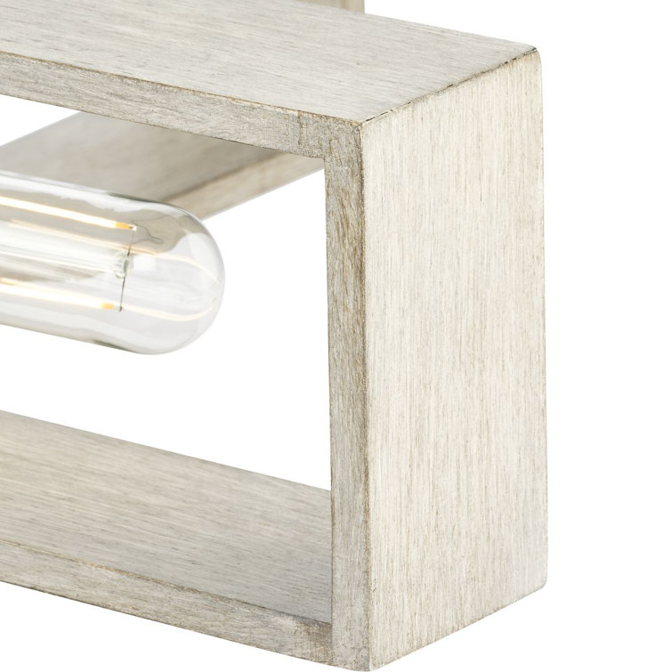 Boundary Brushed Nickel and Oak 4-Light Flush Mount