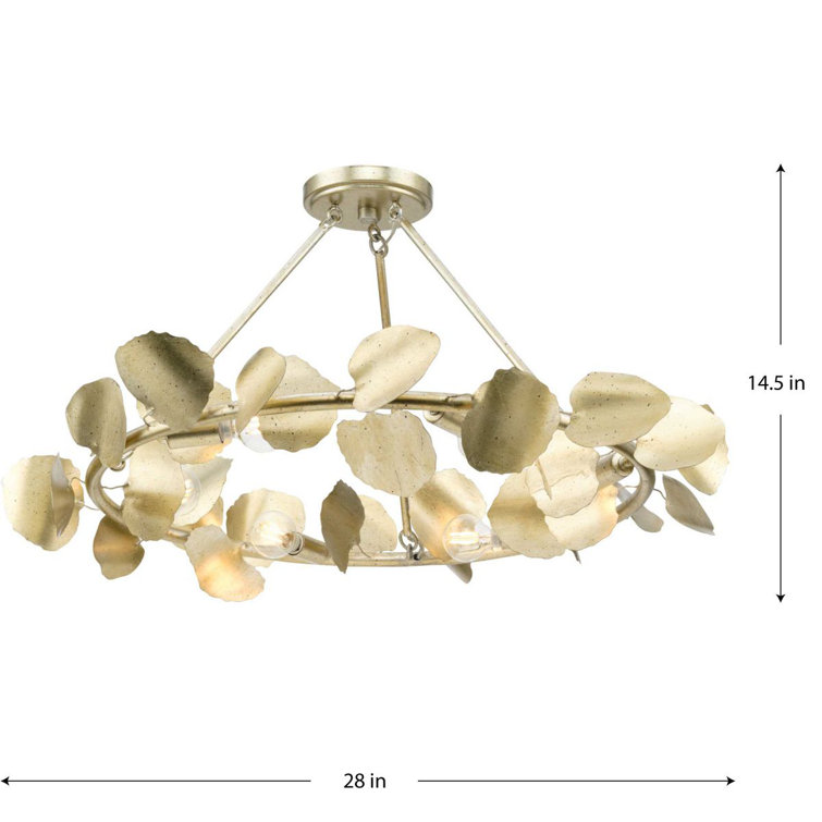 Laurel Gilded Silver 6-Light Indoor Flush Mount Chandelier