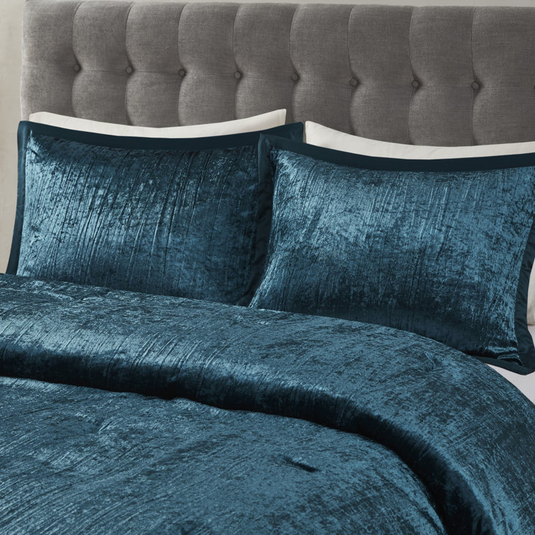 Teal King Velvet Down Alternative 5-Piece Bedspread Set