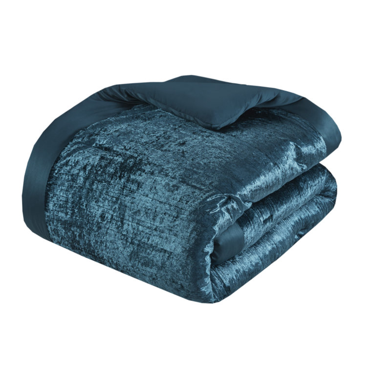 Teal King Velvet Down Alternative 5-Piece Bedspread Set