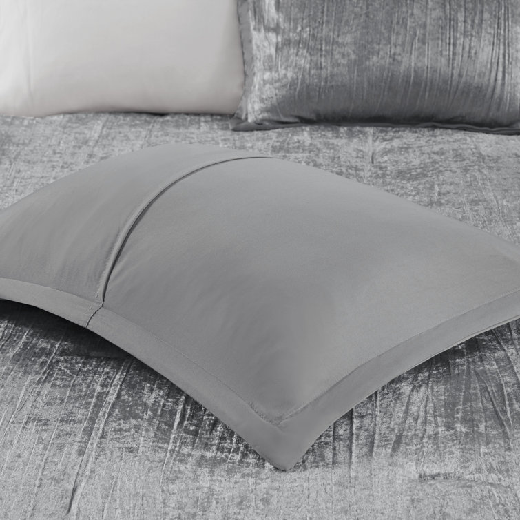 King Silver Velvet Down Alternative Bedspread Set