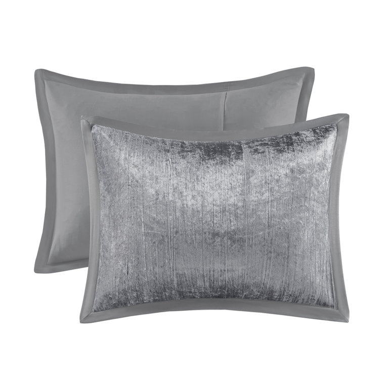 King Silver Velvet Down Alternative Bedspread Set