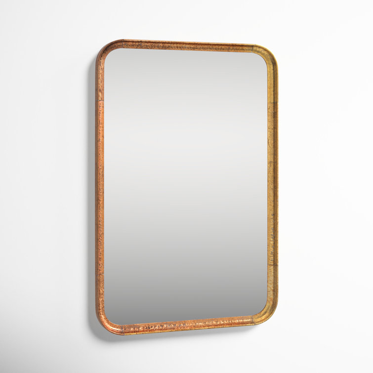 Elegant Rectangular Silver and Gold Leaf Dresser Mirror