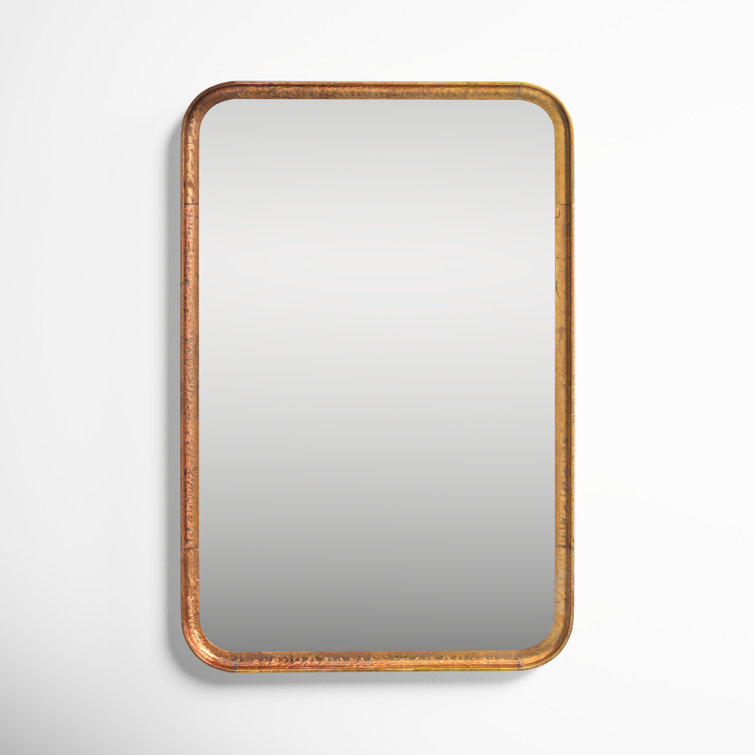 Elegant Rectangular Silver and Gold Leaf Dresser Mirror