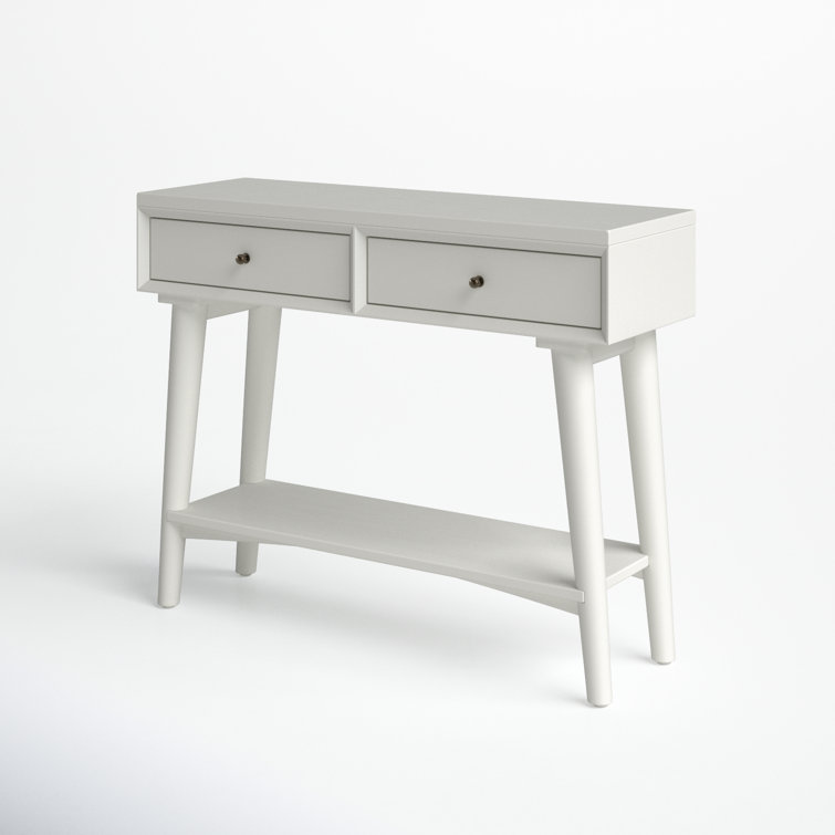 Streamlined White Mahogany 42" Console Table with Storage