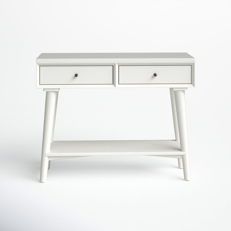 Streamlined White Mahogany 42" Console Table with Storage