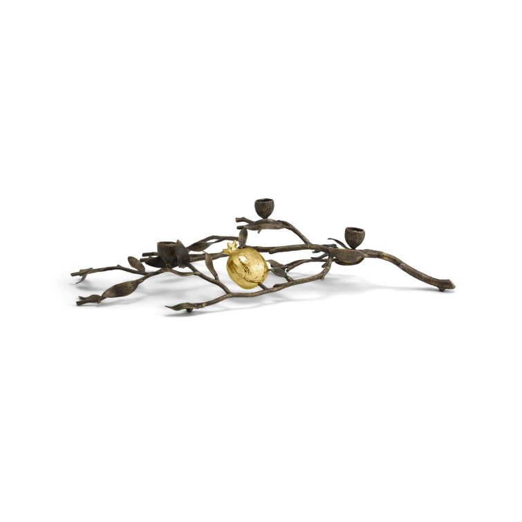 Elegant Oxidized Brass 3-Taper Handcrafted Hurricane Candelabra