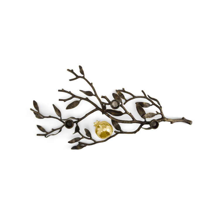 Elegant Oxidized Brass 3-Taper Handcrafted Hurricane Candelabra