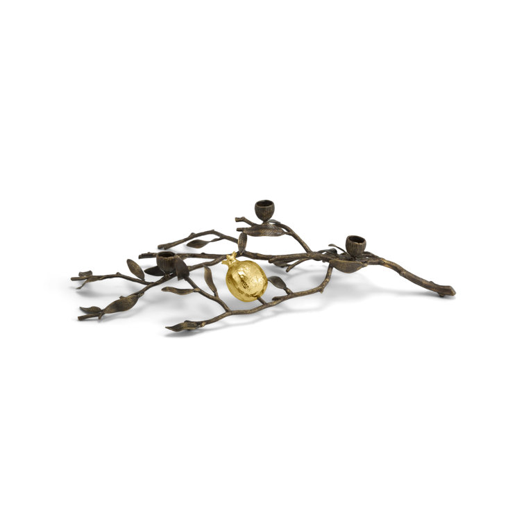 Elegant Oxidized Brass 3-Taper Handcrafted Hurricane Candelabra
