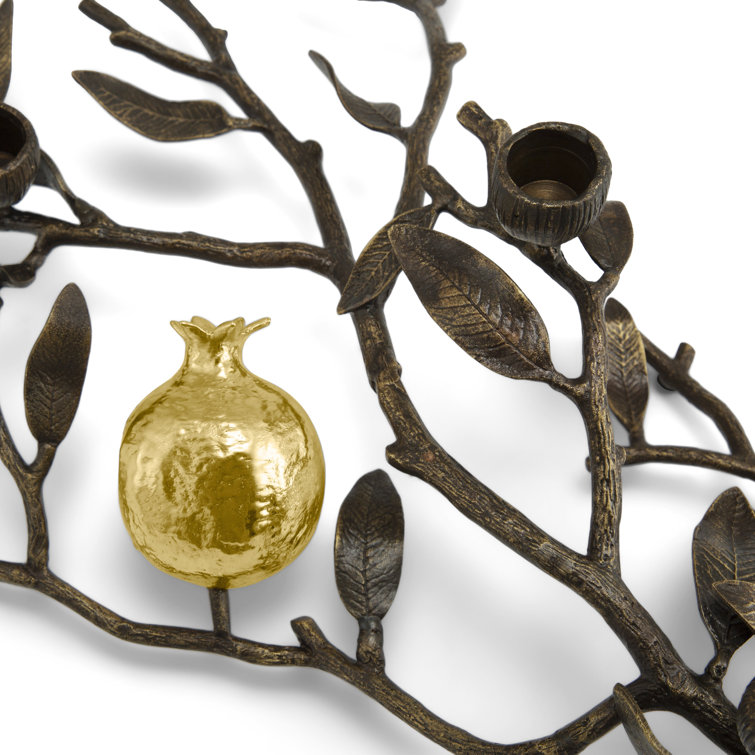 Elegant Oxidized Brass 3-Taper Handcrafted Hurricane Candelabra
