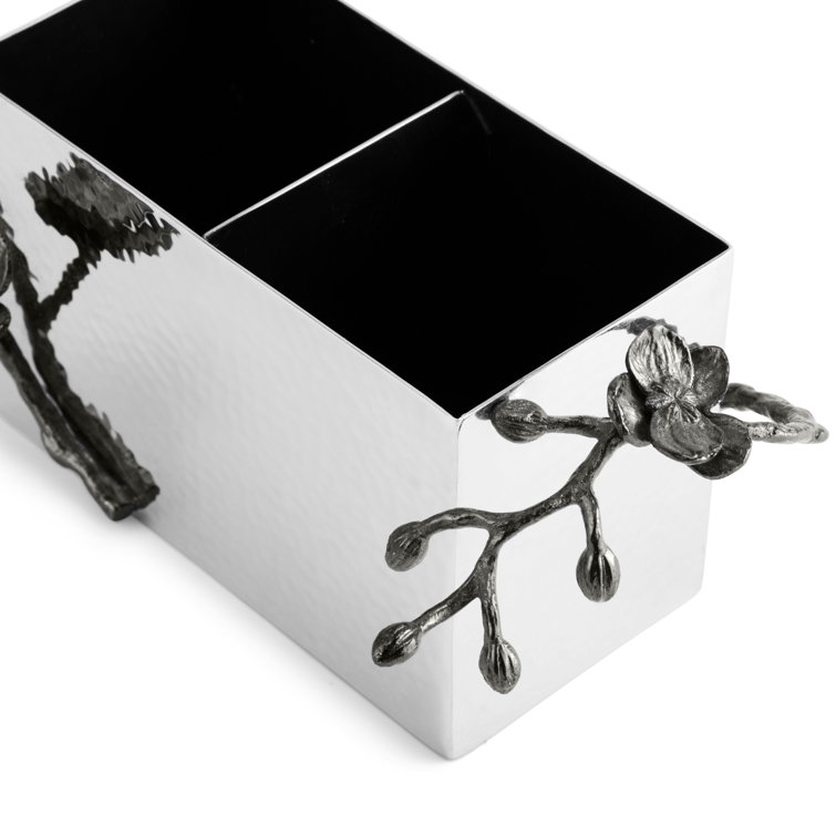 Black Nickelplate Stainless Steel Orchid Cutlery Caddy