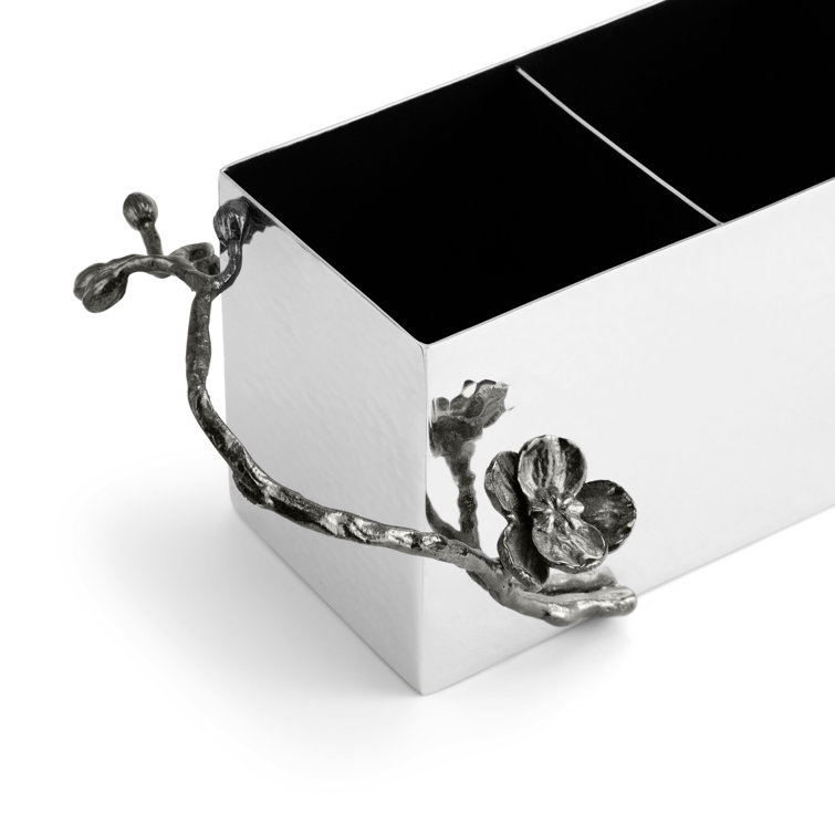 Black Nickelplate Stainless Steel Orchid Cutlery Caddy