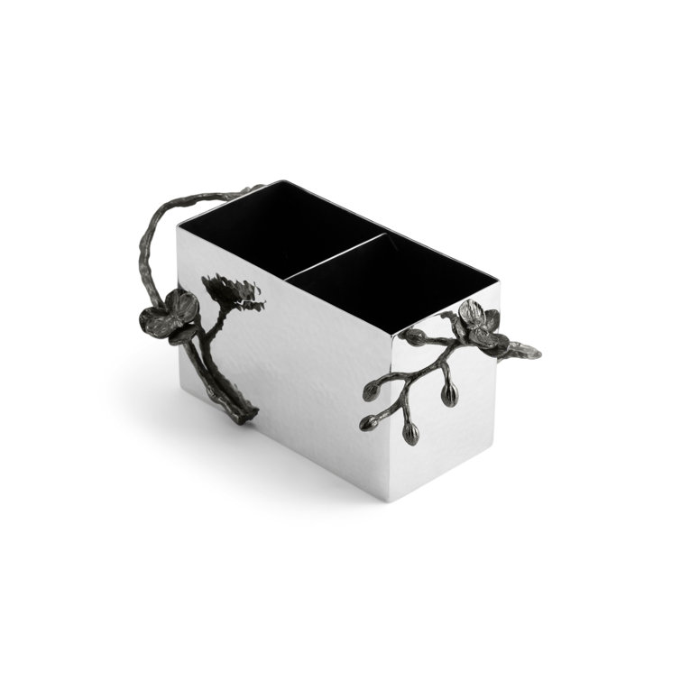 Black Nickelplate Stainless Steel Orchid Cutlery Caddy