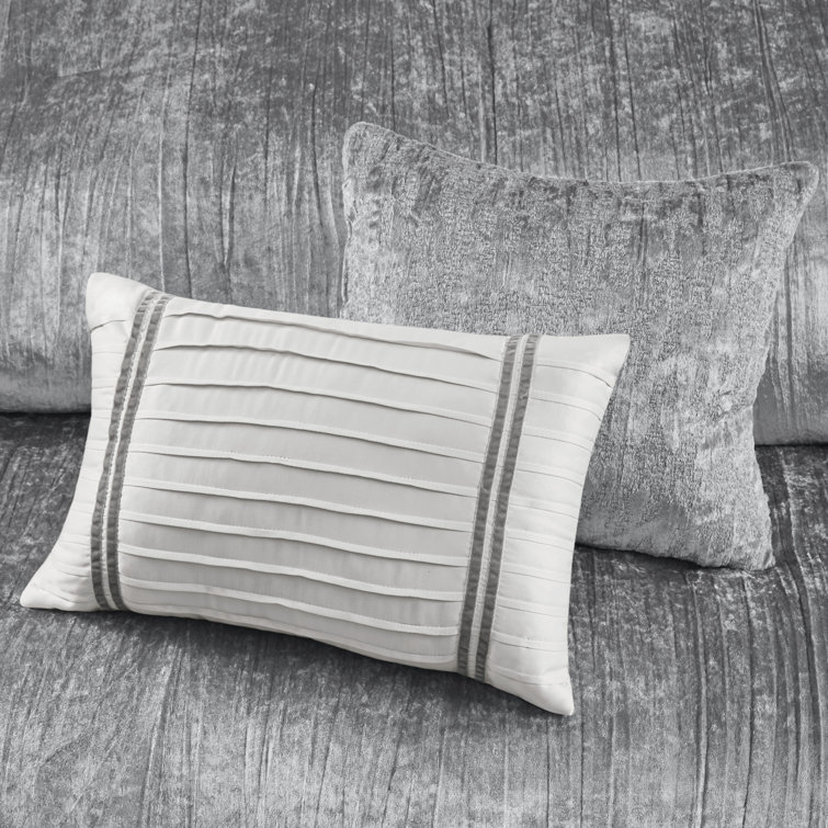 King Silver Velvet Down Alternative Bedspread Set