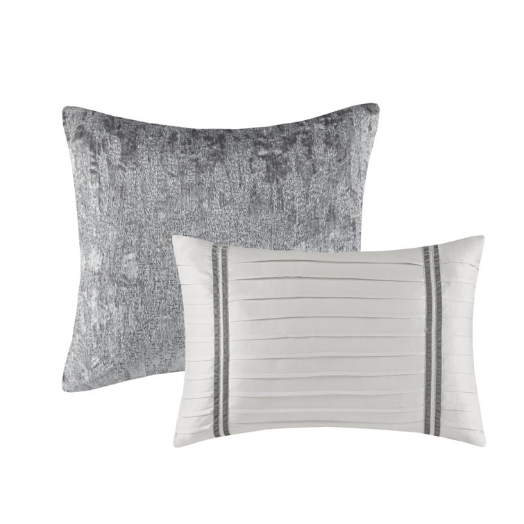 King Silver Velvet Down Alternative Bedspread Set