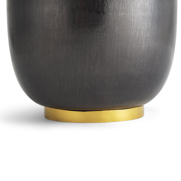 Medium Black and Gold Metal Anemone Vase