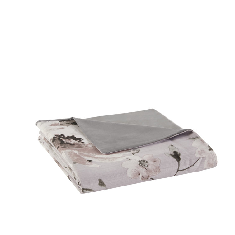 Lilac Floral Cotton Full/Queen Duvet Cover Set