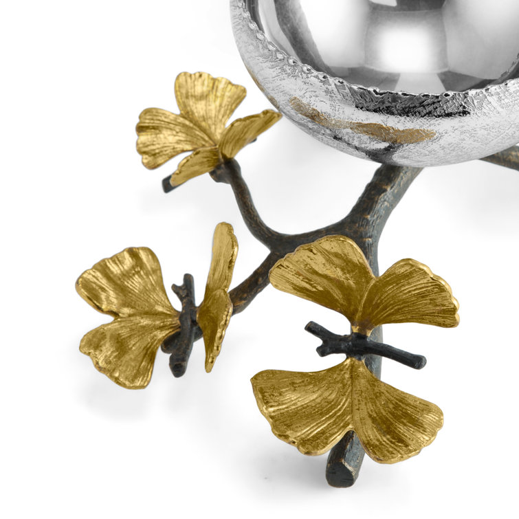 Silver and Gold Round Nickel Plated Snack Bowl
