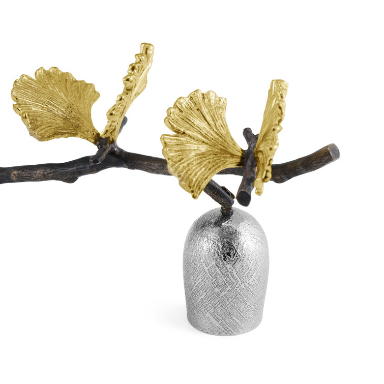 Handmade Oxidized Metal and Bronze Butterfly Ginkgo Candle Snuffer