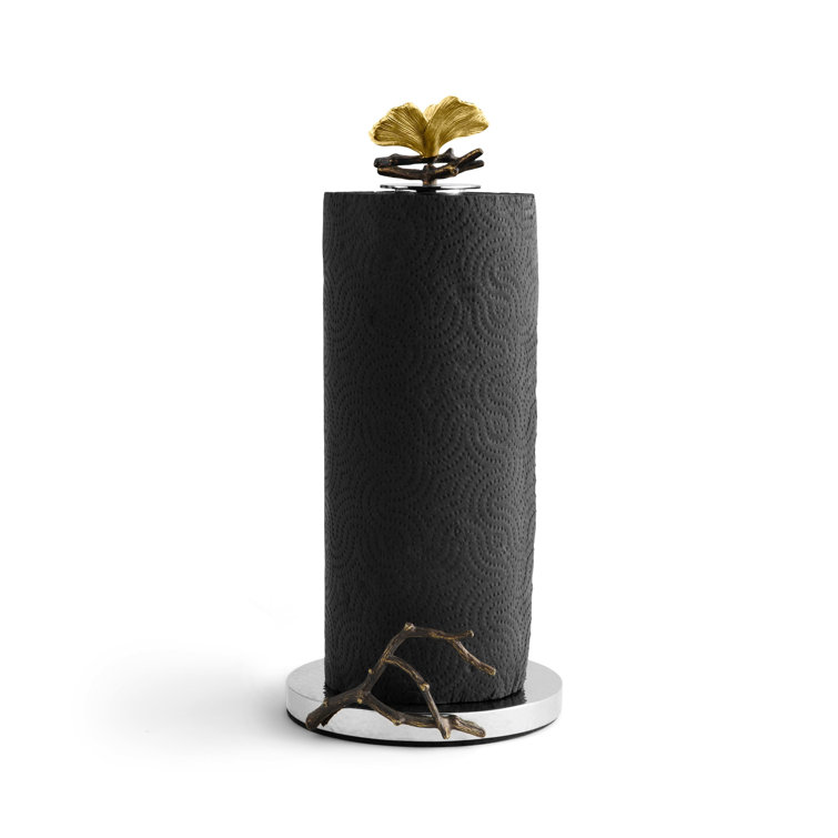 Butterfly Ginkgo Gold and Nickel Paper Towel Holder