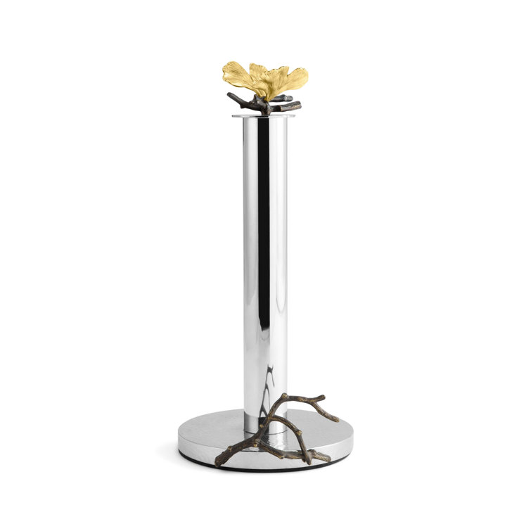 Butterfly Ginkgo Gold and Nickel Paper Towel Holder