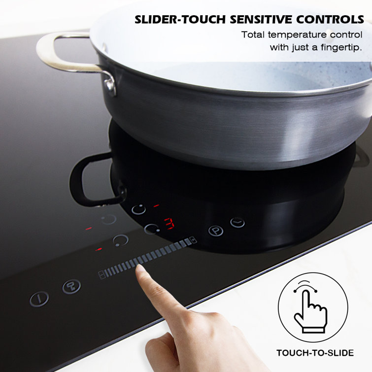 24" Black Ceramic 4-Burner Induction Cooktop