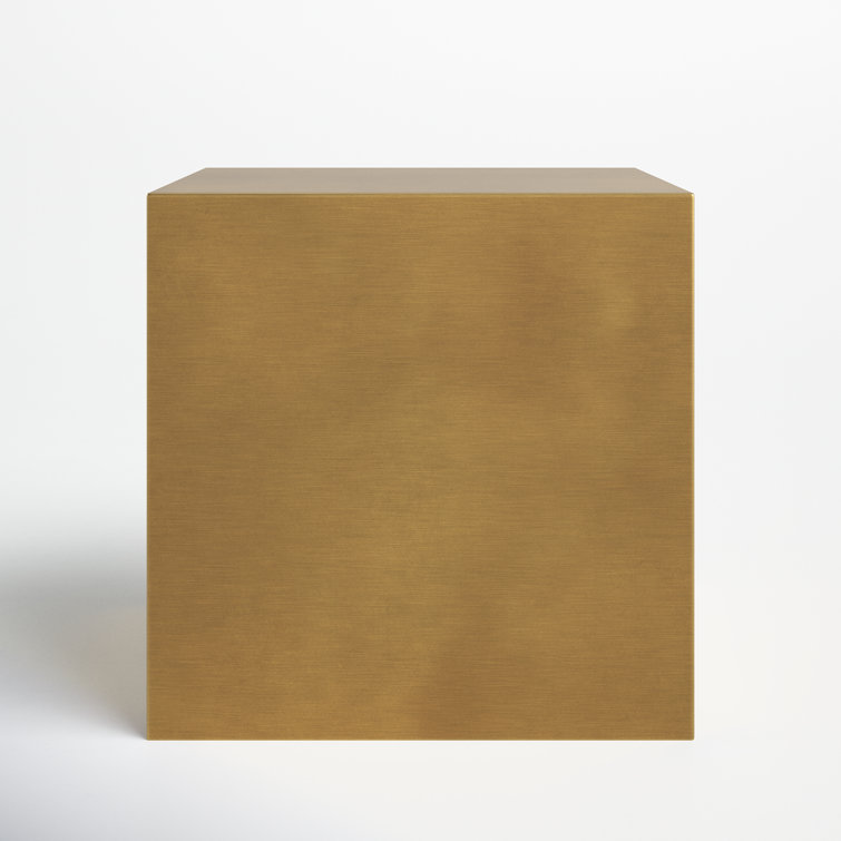 Brass and Black Square Steel Block End Table