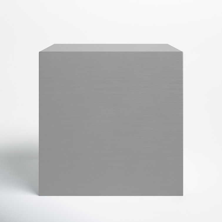 Brushed Metal Square Block End Table