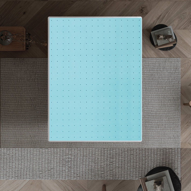 Twin Size Blue Cooling Gel Memory Foam Mattress Topper