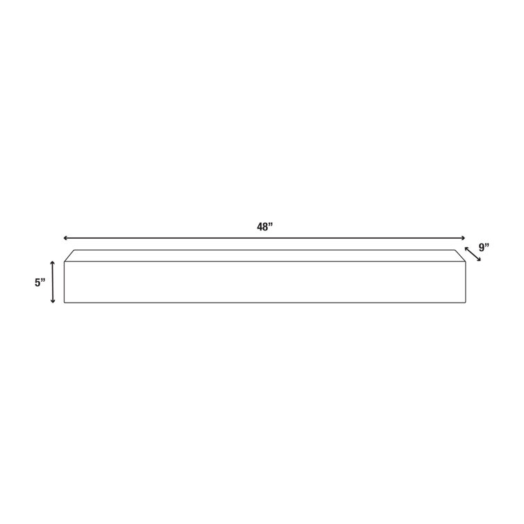 Natural Distressed Acacia Wood 48" Wall Mantel Shelf