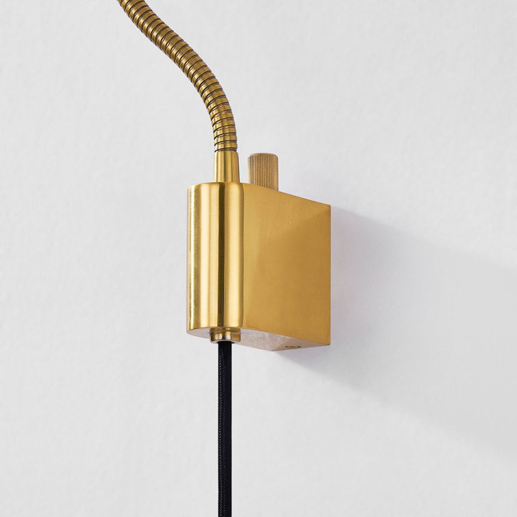 Aged Brass and Soft White Swing Arm Wall Sconce