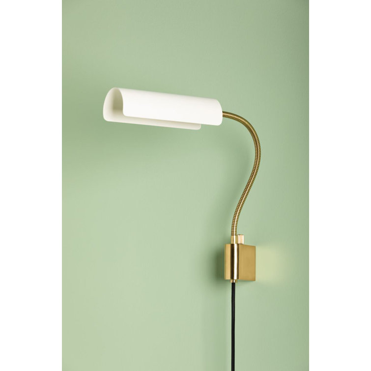 Aged Brass and Soft White Swing Arm Wall Sconce