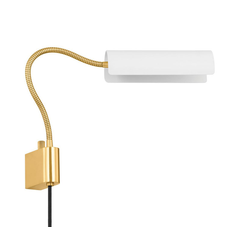 Aged Brass and Soft White Swing Arm Wall Sconce