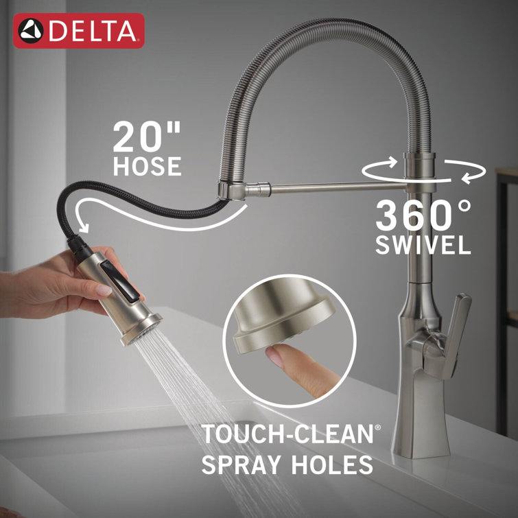 Stainless Steel Pull-Down Kitchen Faucet with Magnetic Dock